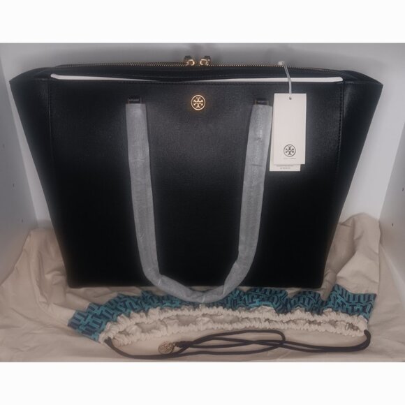 GORGEOUS NEW LARGE TORY BURCH ROBINSON LEATHER TOTE - Picture 2 of 15